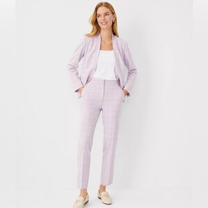 The Petite High Rise Ankle Pant in Plaid